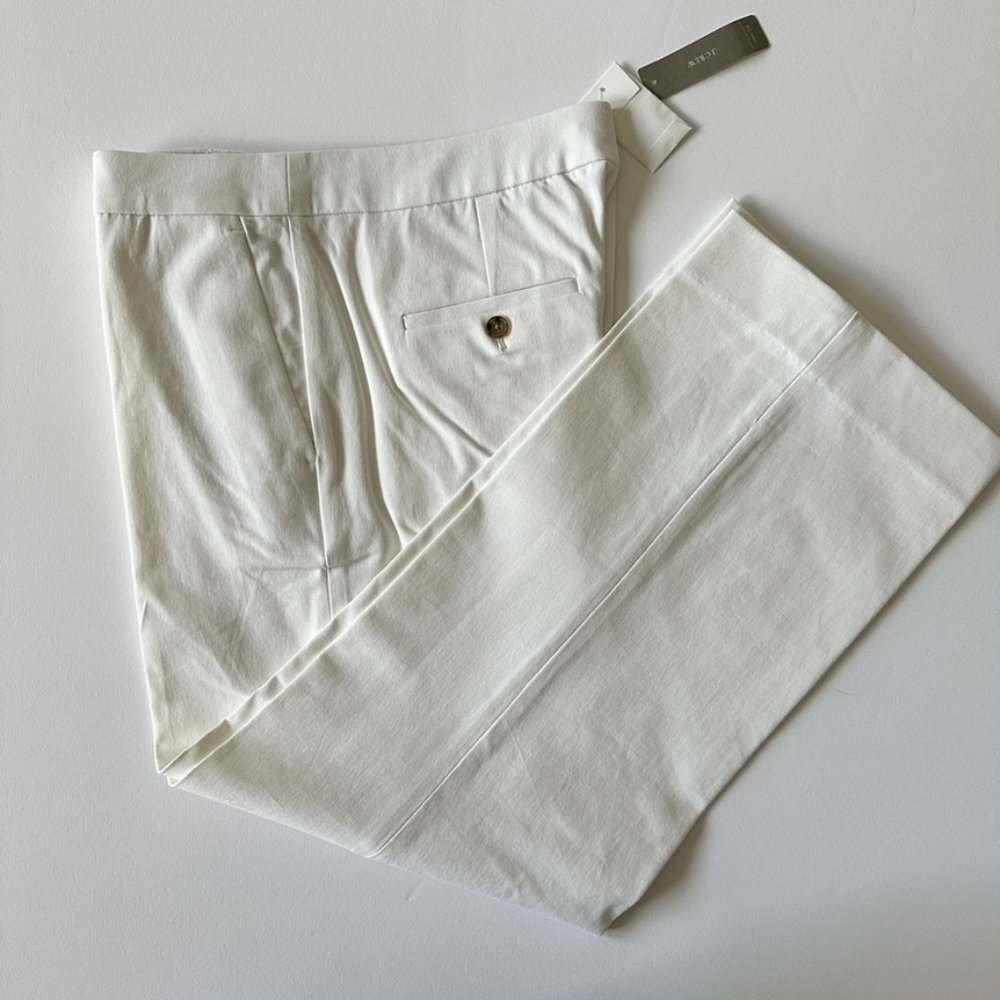 NWT TALL Size 6 J Crew Ivory Wide-Leg Cropped Pant